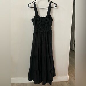 Jcrew tiered ruffle midi dress